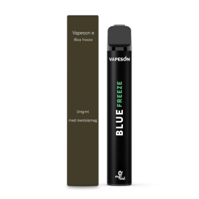 Vapeson E - Blue Freeze (Green Menthol) - UDEN NIKOTIN- Engangs e-cigaret med 600 sug - Køb hos Prodamp.dk - 1
