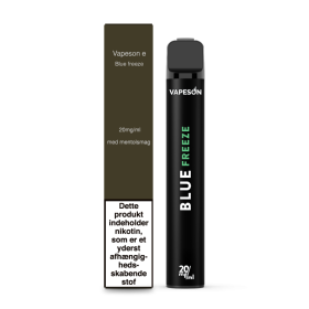 Vapeson E - Blue Freeze (Green Menthol) - Engangs e-cigaret med 600 sug - Køb hos Prodamp.dk - 1